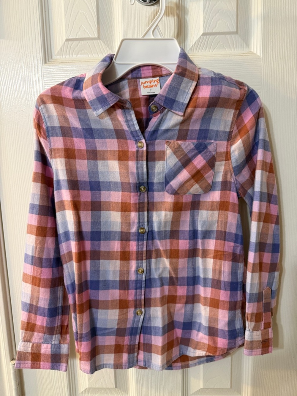 jumping beans Pink, Purple & Brown Plaid Button-Down Shirt
